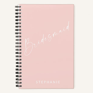 Bridesmaid Chic Minimalistisch Personalisiert Blus Notizbuch