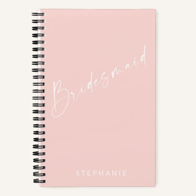 Bridesmaid Chic Minimalistisch Personalisiert Blus Notizbuch (Vorderseite)