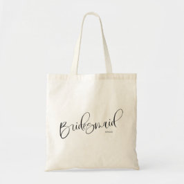 Bridesmaid Chic Script Personalized Tote Bag Tragetasche
