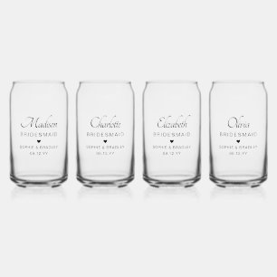 Bridesmaid Custom Personalisiert Names Wedding Par Dosenglas