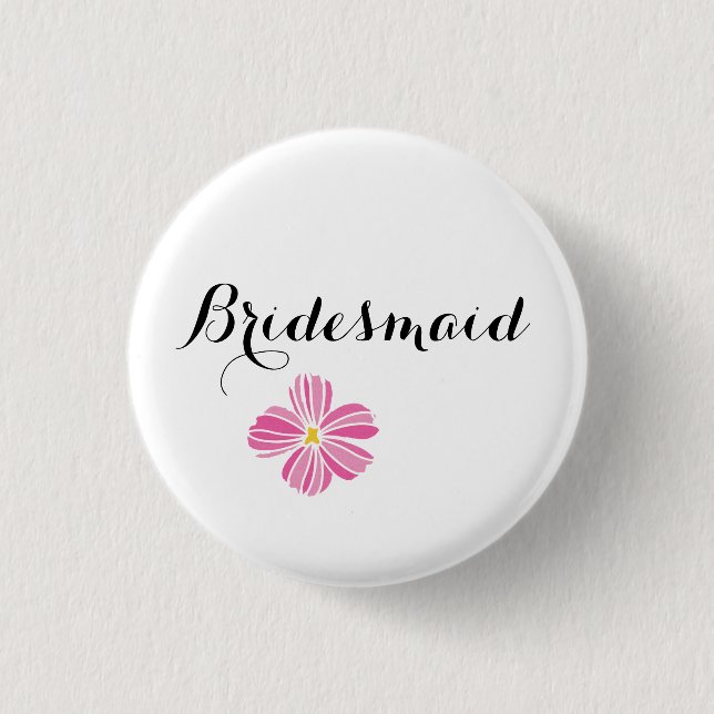 Bridesmaid Custom Wedding Pinback Buttons Abzeiche (Vorderseite)