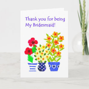 Bridesmaid Danke-Card - Blume Power Dankeskarte