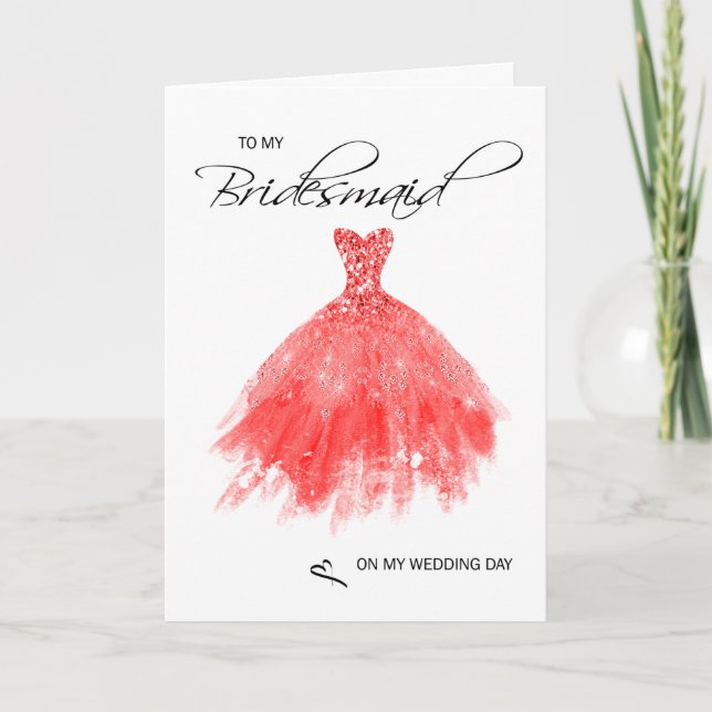 Bridesmaid Dankeschön Karte (Vorderseite)