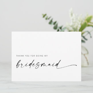 Bridesmaid Dankeschön-Karte | Modernes Minimalisti