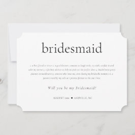 "Bridesmaid Definition & Duty"-Vorschlagskarte Einladung