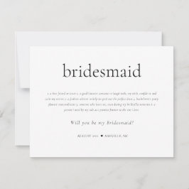 Bridesmaid Definition Vorschlagskarte Mitteilungskarte