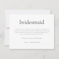 Bridesmaid Definition Vorschlagskarte