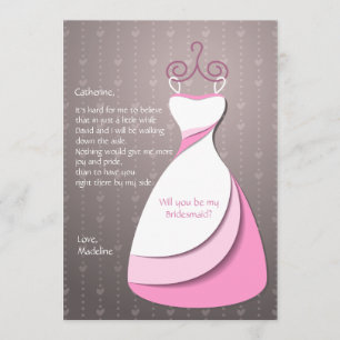 Bridesmaid Dress Card Einladung