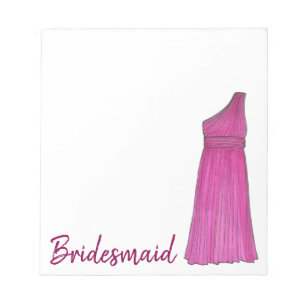 Bridesmaid Dress Wedding Brautparty Geschenk Notep Notizblock