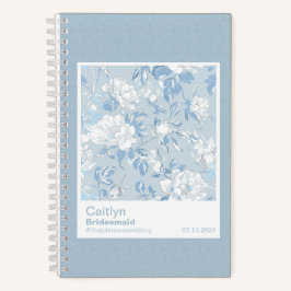 Bridesmaid Dusty Blue Floral Pattern Swatch Notizbuch