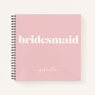Bridesmaid Einfache Minimalistische Moderne Name B Notizbuch