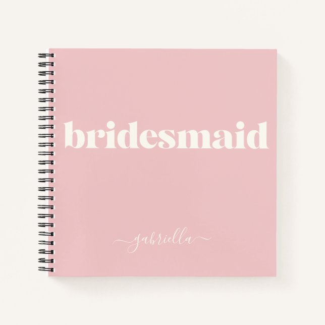 Bridesmaid Einfache Minimalistische Moderne Name B Notizbuch (Vorderseite)