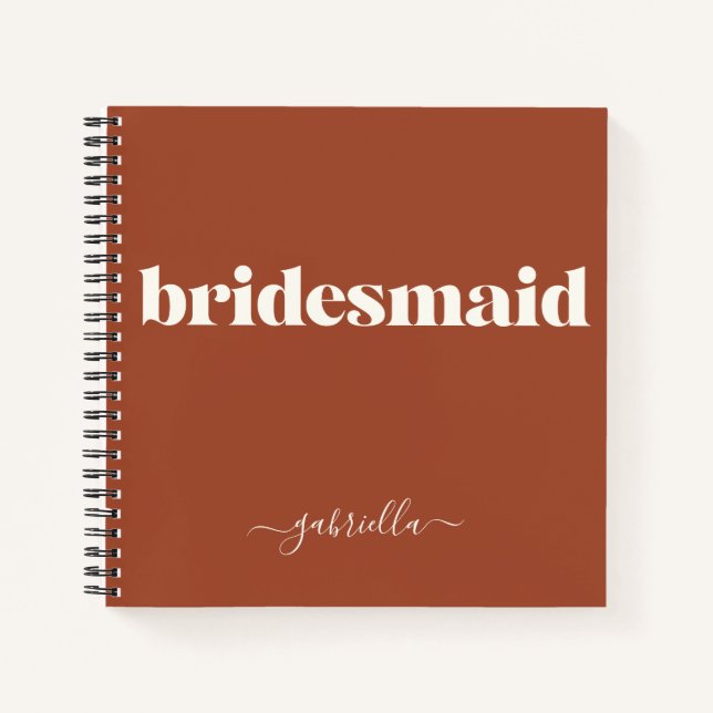 Bridesmaid Einfache Minimalistische Moderne Name R Notizbuch (Vorderseite)