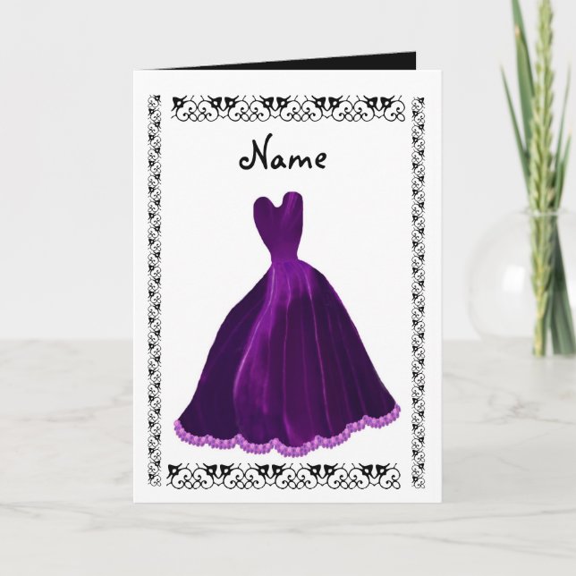 BRIDESMAID-Einladung - LILA Samtkleid Einladung (Vorderseite)