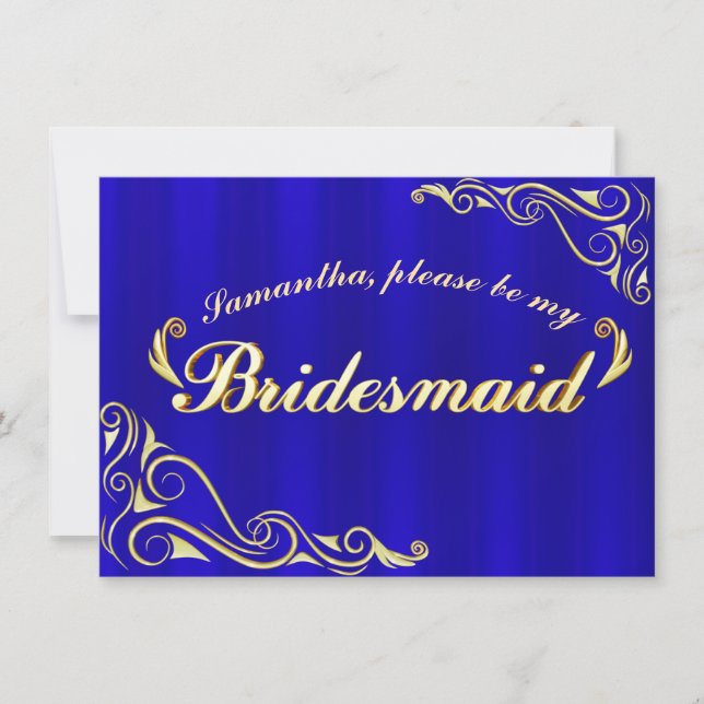 Bridesmaid Elegante Regal Golden Schriftart Einlad Save The Date (Vorderseite)