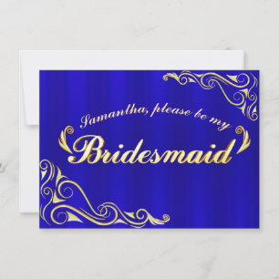 Bridesmaid Elegante Regal Golden Schriftart Einlad Save The Date