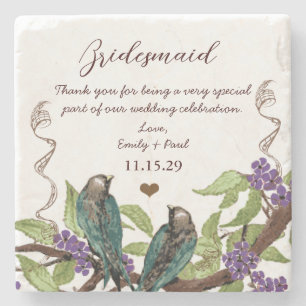 Bridesmaid Empfang Vintag Bird Untersetzer
