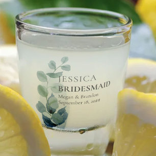 Bridesmaid Eukalyptus Greenerity Wedding Custom Sh Schnapsglas