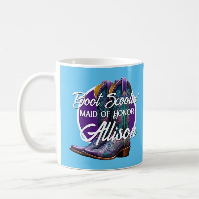 Bridesmaid Extravagant Cowboy Boots Blue Kaffeetasse (Links)