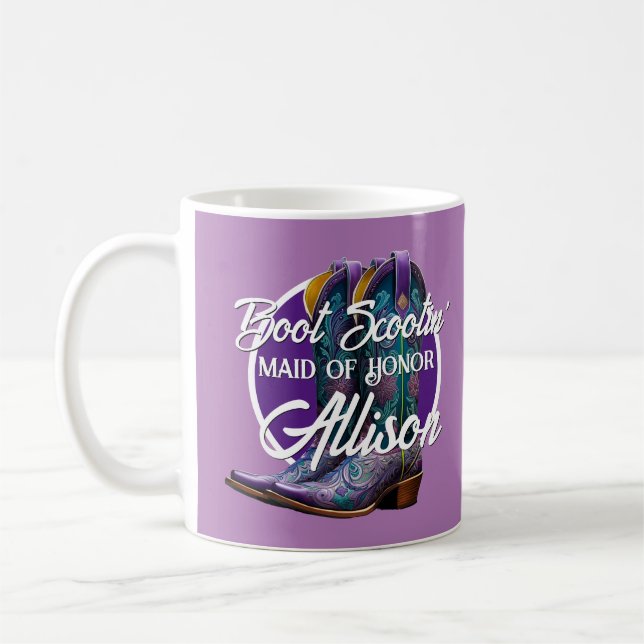 Bridesmaid Extravagant Cowboy Boots Lilac Kaffeetasse (Links)