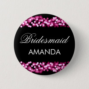 Bridesmaid Favor Pink Hollywood Glam Button