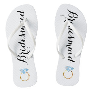 Bridesmaid Flip Flops mit Diamantring