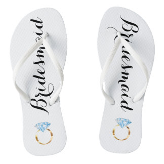 Bridesmaid Flip Flops mit Diamantring