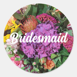Bridesmaid Floral Arrangement Round Aufkleber