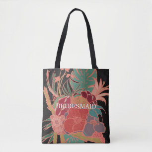Bridesmaid Floral Boho Geschenk Muster Tote Tasche