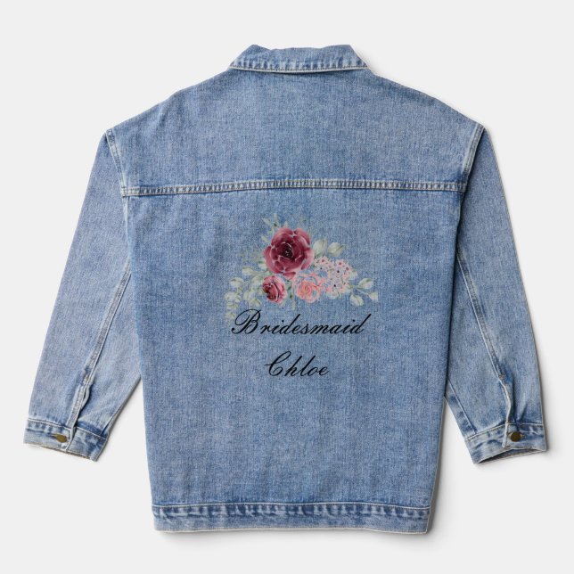 BRIDESMAID FLORAL CUSTOM JEANS JACKET JEANSJACKE (Rückseite)