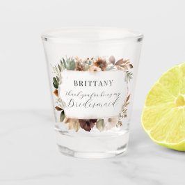 Bridesmaid Floral Fall Herbst Herbstwochenende Schnapsglas