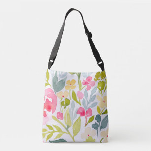 Bridesmaid Floral Monogram Tragetaschen Mit Langen Trägern