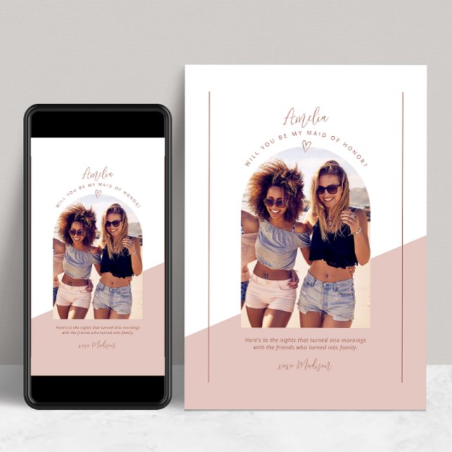 Bridesmaid Foto Persönliche Vorschlagskarte Einladung (Von Creator hochgeladen)