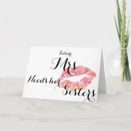 Bridesmaid-frag-Karte - rosa Kuss- Vorlage insgesa