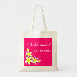 Bridesmaid Frangipani Floral Budget Tote Bag Tragetasche