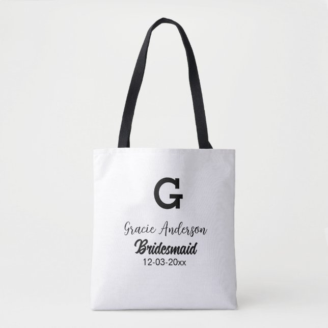 Bridesmaid fügen Name monogramm einfach minimalmod (Vorderseite)