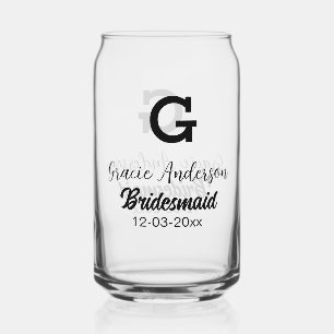 Bridesmaid fügen Name monogramm einfach minimalmod Dosenglas