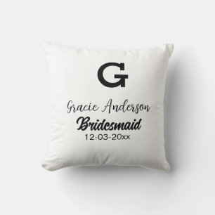 Bridesmaid fügen Name monogramm einfach minimalmod Kissen