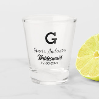 Bridesmaid fügen Name monogramm einfach minimalmod Schnapsglas