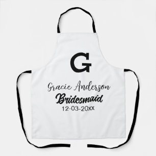 Bridesmaid fügen Name monogramm einfach minimalmod Schürze