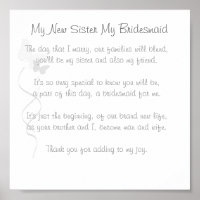 Bridesmaid Gedicht Print