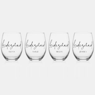 Bridesmaid Geschenk Custom Wine Glass Trinkbehälte Weinglas Ohne Stiel