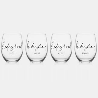 Bridesmaid Geschenk Custom Wine Glass Trinkbehälte Weinglas Ohne Stiel