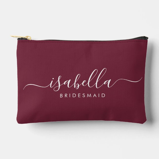 Bridesmaid Gift Burgundy Zubehörtasche (Vorderseite)