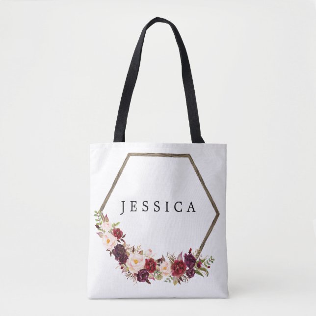 Bridesmaid Gift Personalisiert Tote Bag Boho (Vorderseite)