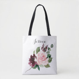 Bridesmaid Gift Personalisiert Tote Bag Burgundy