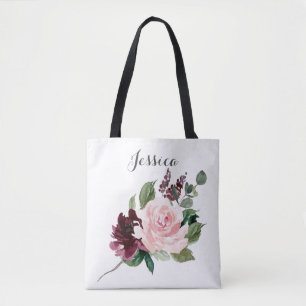 Bridesmaid Gift Personalisiert Tote Bag Burgundy