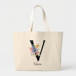 Bridesmaid Gift Wilde Blume Alphabet / Tote Bag Jumbo Stoffbeutel