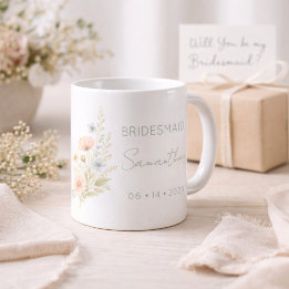 Bridesmaid Gift Wildflower Garden Personalized Kaffeetasse