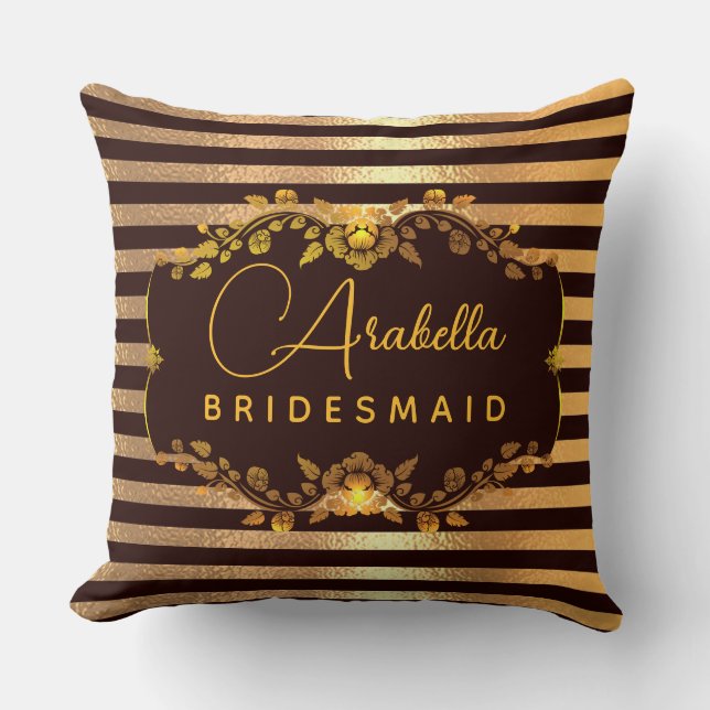 Bridesmaid Glitzer Herz-Print personalisieren Kissen (Vorderseite)